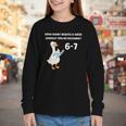 Goose Reading 67 Six Seven Meme Teacher Book Lover Youth Long Sleeve Tee