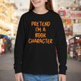 Halloween Pretend I'm Book Character Costume Lazy Adult Kids Youth Long Sleeve Tee