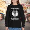 I’m Not Reading I’m Judging You Silently Fun Cat Book Lover Youth Long Sleeve Tee