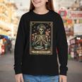 The Introvert Skeleton Tarot Card Coffee Book Lover Youth Long Sleeve Tee