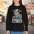 Introverted Book Club Reading Lover Cow Youth Long Sleeve Tee