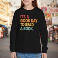 It's A Good Day To Read A Book Retro Vintage Teacher Youth Long Sleeve Tee