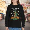 Just a Boy Who Loves Dragons And Books Reading Dragon Youth Long Sleeve Tee