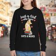 Just a Girl Who Loves Cats And Books Reading Cat & Bookworm Youth Long Sleeve Tee Just a Girl Who Loves Cats And Books Reading Cat & Bookworm Youth Long Sleeve Tee