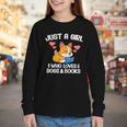 Just A Girl Who Loves Dogs And Books Reading Dog Puppy Lover Youth Long Sleeve Tee