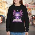 Kawaii Axolotl Cute Axolotls Reading Book Youth Long Sleeve Tee