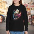 Kawaii Eagle Reads Book Reading Library Book Bookworm Youth Long Sleeve Tee