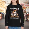 Kawaii Feline Book Reading Read Books Pet My Calico Cat Men Women Youth Long Sleeve Tee