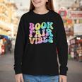 Library Book Fair Vibe Tie Dye School Reading Nostalgic Youth Long Sleeve Tee