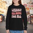 Literacy And Justice For All Book Lover Youth Long Sleeve Tee