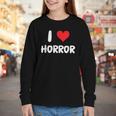 I Love Horror Heart Movies TV Show Books Writing Read Youth Long Sleeve Tee I Love Horror Heart Movies TV Show Books Writing Read Youth Long Sleeve Tee