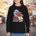 Manatee Reading Books Matching Bookworm Readers Librarian Youth Long Sleeve Tee