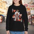 Modern Queen Of Hearts Book Lover Reading Novels Romantasy Youth Long Sleeve Tee