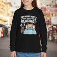 Orange Cat Reading Book 67 Six Seven Meme Youth Long Sleeve Tee