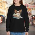 Papillon Books Reading Dog Breed Graphic For Men Women Kids Youth Long Sleeve Tee Papillon Books Reading Dog Breed Graphic For Men Women Kids Youth Long Sleeve Tee
