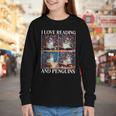 Penguin Love Reading And Penguins Child Book Lover Youth Long Sleeve Tee