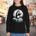 Penguin Reading A Book Vintage Graphic Bookworm Lover Youth Long Sleeve Tee