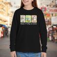 Preppy 100 Days Of School Goose Coffee Books Teacher Life Youth Long Sleeve Tee