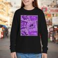 Purple Comic Book Purple Color Graphic Youth Long Sleeve Tee