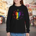 Rainbow Book With Stars And Moon Phases Gay Pride LGBT Youth Long Sleeve Tee