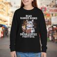 Read Banned Books Drink Coffee Fight Evil Cat Youth Long Sleeve Tee Read Banned Books Drink Coffee Fight Evil Cat Youth Long Sleeve Tee
