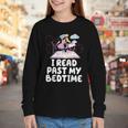 I Read Past My Bedtime Reading Unicorn Book Lover Youth Long Sleeve Tee