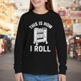 Reader Librarian Library This Is How I Roll Book Cart Meme Youth Long Sleeve Tee