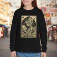 The Reader Tarot Card Book Lover Skeleton Reading Book Youth Long Sleeve Tee