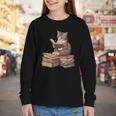 Reading Cat Book Lover Youth Long Sleeve Tee
