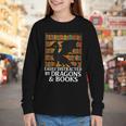 Reading Dragon Easily Distracted By Dragons And Books Youth Long Sleeve Tee Reading Dragon Easily Distracted By Dragons And Books Youth Long Sleeve Tee