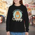 Reading Makes Me Cappy Bookworm Capybara Book Reading Youth Long Sleeve Tee
