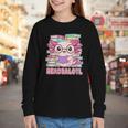 Readsalotl Axolotl Reading Book Bookworm Youth Long Sleeve Tee