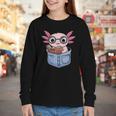 Readsalotl Axolotl Reading Book Lover Reading Pocket Axolotl Youth Long Sleeve Tee Readsalotl Axolotl Reading Book Lover Reading Pocket Axolotl Youth Long Sleeve Tee