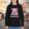 Readsalotl Axolotl Reading Cute Book Lover Bookworm Youth Long Sleeve Tee