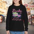 Retro Books Are My Love Language Valentine Book Lovers Youth Long Sleeve Tee