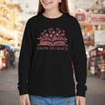 Retro Grow In Grace Wildflower Book Christian Bible Verse Youth Long Sleeve Tee