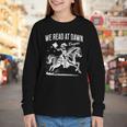 Retro We Read At Dawn Cowgirl Western Librarian Book Lover Youth Long Sleeve Tee
