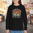 Retro Vintage Book Lover Reading I Closed My Book To Be Here Youth Long Sleeve Tee
