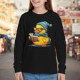 Rubber Duck Reading Book Rubber Duckie Reader Coffee Lover Youth Long Sleeve Tee