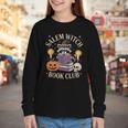 Salem Witch Book Club Bookish Halloween Raccoon Witchcraft Youth Long Sleeve Tee