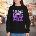 In My School Librarian Era Groovy Back To School Book Lover Youth Long Sleeve Tee