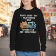 Sewing Reading Books Drinking Tea Sew Sewist Youth Long Sleeve Tee