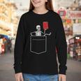 Skeleton Books Read Book Reading Librarian Across America Youth Long Sleeve Tee