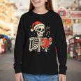 Skeleton Reading Book Christmas Teacher Librarian Book Lover Youth Long Sleeve Tee Skeleton Reading Book Christmas Teacher Librarian Book Lover Youth Long Sleeve Tee