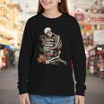 Skeleton Reading Book Halloween Bookworm Bibliophile Reader Youth Long Sleeve Tee Skeleton Reading Book Halloween Bookworm Bibliophile Reader Youth Long Sleeve Tee