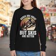 Skier BOOKS ARE GREAT BUT SKIS ARE BETTER Vintage Youth Long Sleeve Tee