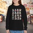 Snowman Reading Book Christmas Cozy Book Lover Bookish Youth Long Sleeve Tee