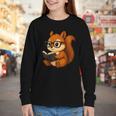 Squirrel Reading Book Lover Youth Long Sleeve Tee