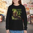Star Wars The Book Of Boba Fett Neon Boba Fett Lives Poster Youth Long Sleeve Tee
