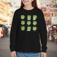 Teacher Reading Shamrock St Patrick’s Day Book Lover Kids Youth Long Sleeve Tee